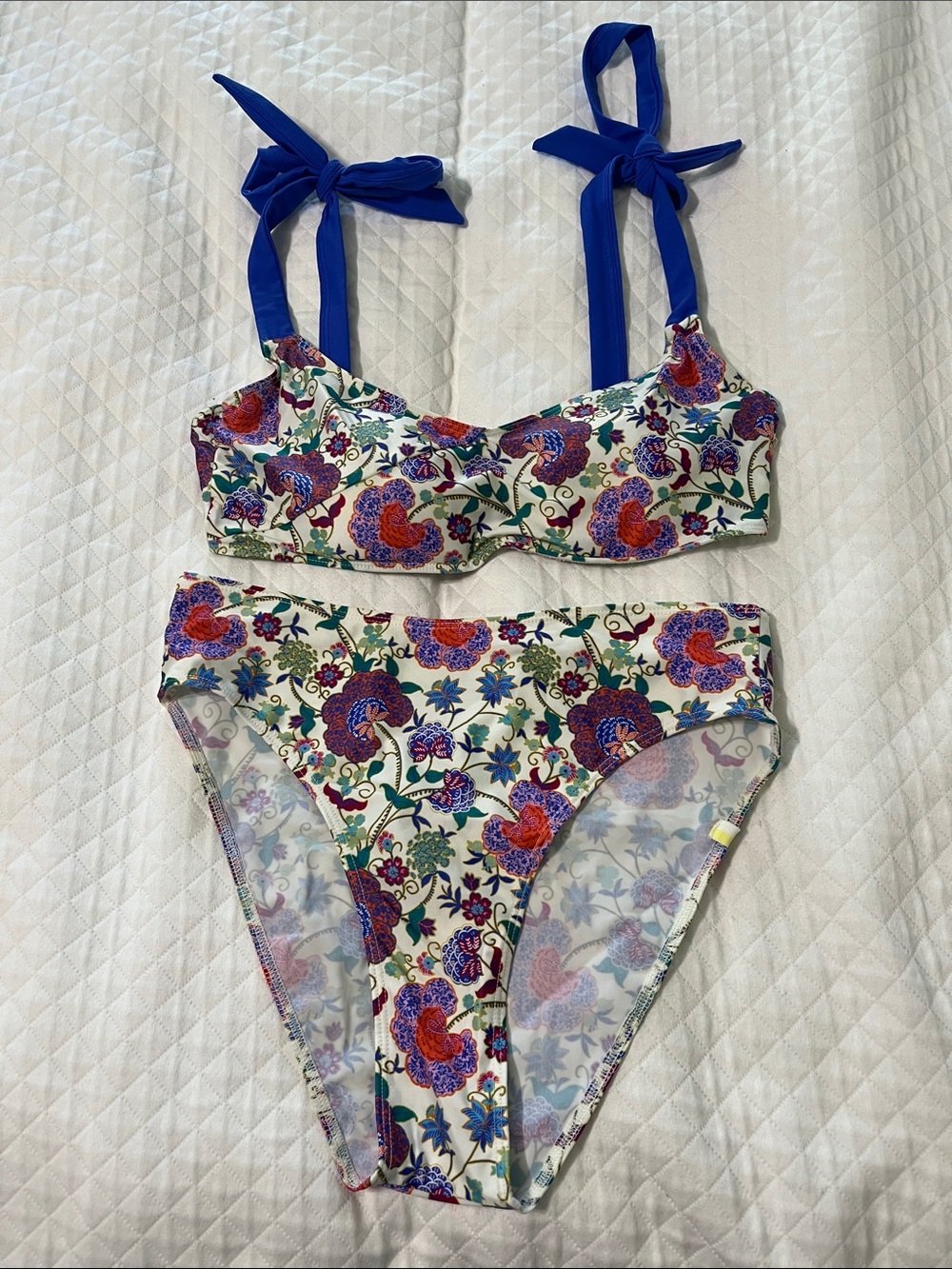 Summersalt Tie Shoulder Floral Bikini Set Size 4